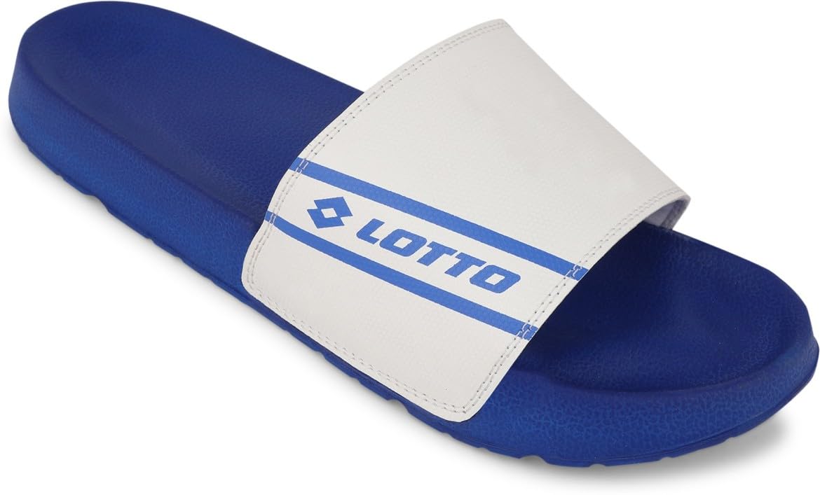 Lotto mens slides (White/blue, 8) (B0D2P7GGF3) Amazon Price History, Amazon Price Tracker