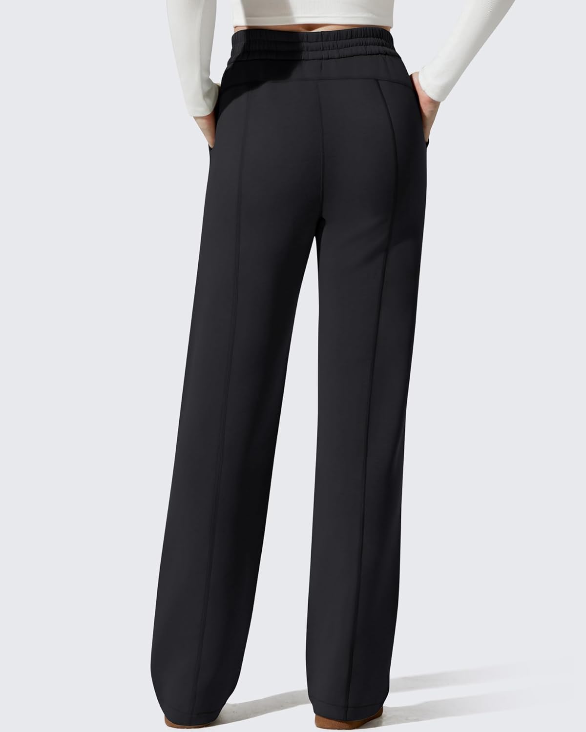 G4Free Smoofit Fleece Lined Sweatpants for Women Wide Leg Drawcord Thermal Casual Pants with Pockets - Image 7