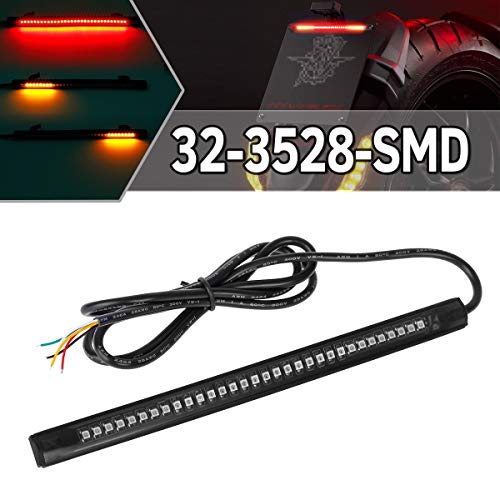 Partsam Universal LED Strip for Motorcycle License Plate Tail Brake Stop Turn Signal