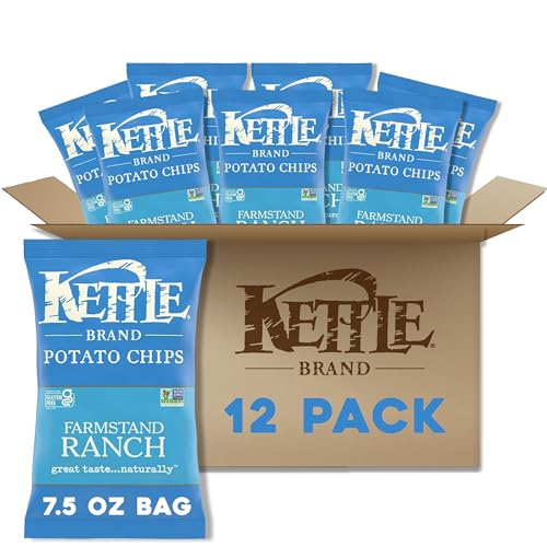 Image of Kettle Brand Potato Chips, Farmstand Ranch Kettle Chips, 7.5 Oz (Pack of 12)
