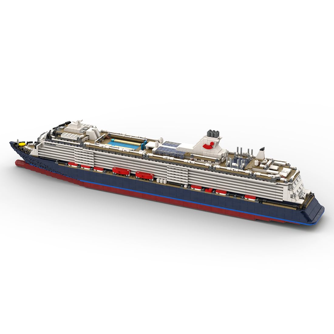 ToyGhillied Großes Kreuzfahrtschiff Modellbausatz, 1/400 Maßstab Mein Schiff Klemmbausteine Kompatibel mit Allen Großen Marken, Baukasten für Display oder Geschenk, MOC-174915 (3295PCS)