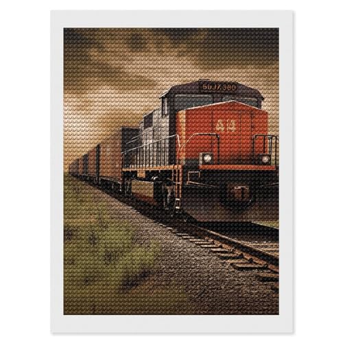 Kit d'art diamant adultes train de marchandises broderie diamant complet