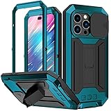 AKNAR Compatible with iPhone 14 Pro Max Case Metal Militray Grade Case with Screen Protector Full Bo