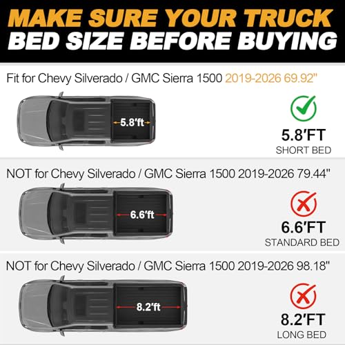 LUMWAY Truck Bed Mat 5.8FT
