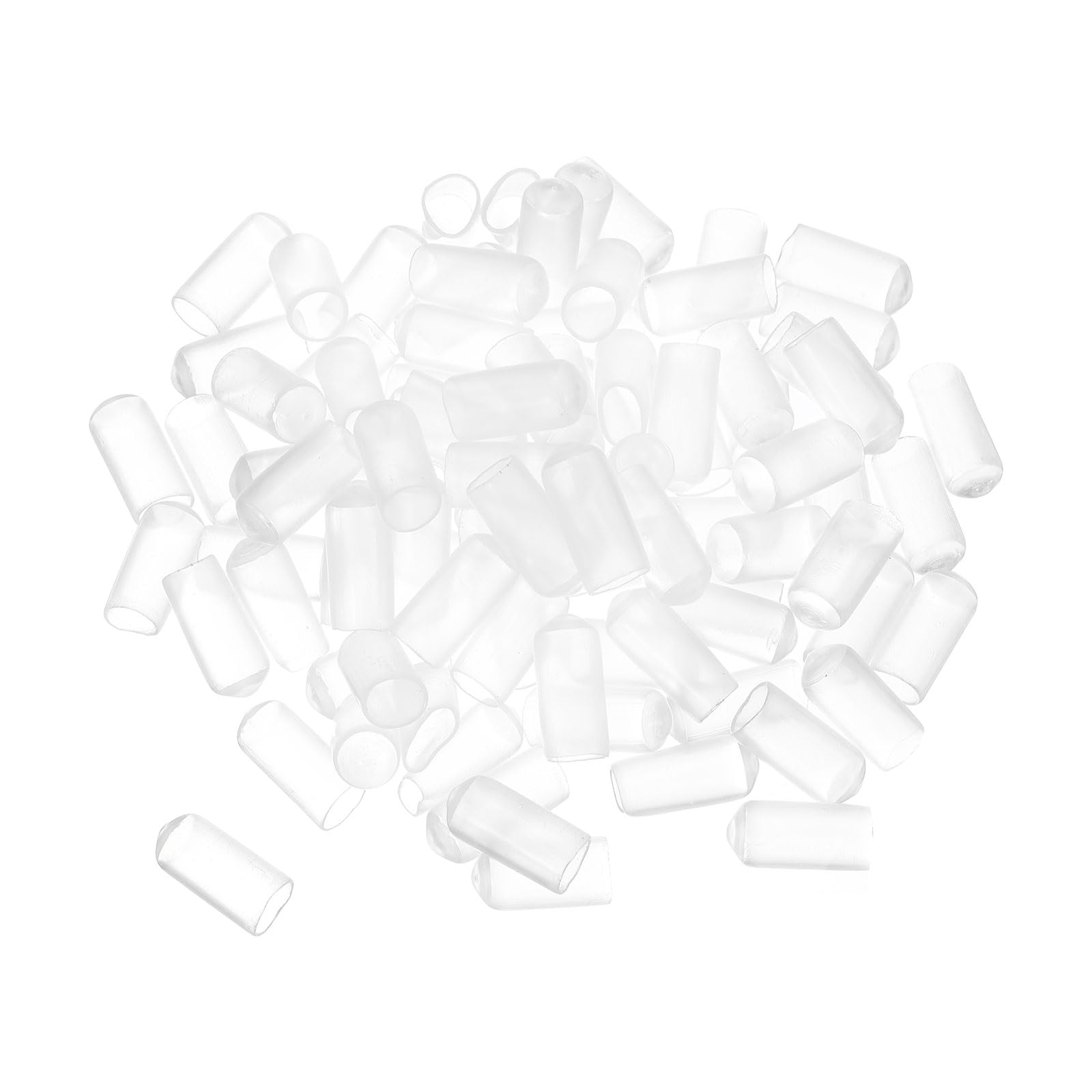 uxcell 100pcs Rubber End Caps 7mm ID Vinyl PVC Round Tube Bolt Cap Cover Screw Thread Protectors Clear