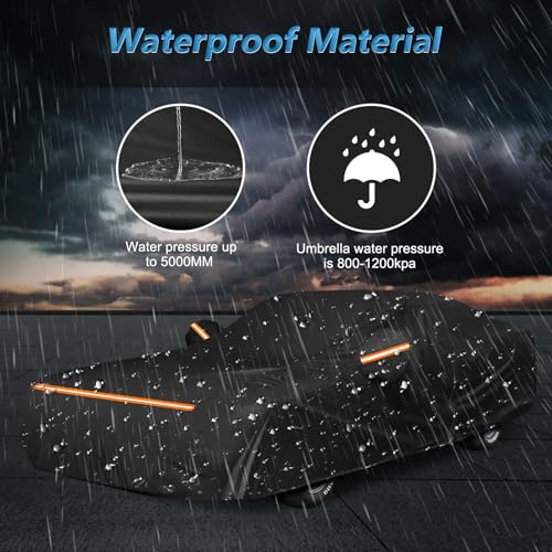 Image of Car Cover for Dodge Charger 1968-1974 210D Oxford Cloth and Cotton Lining | Waterproof Outdoor Full Car Covers with Zipper Windproof Heavy Duty All Weather with Wind, Sun, UV and Dust Protection