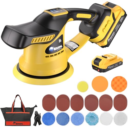 Buffer Polisher, 6 Inch Cordless Car Buffer Polisher Kit Dual Action Random Orbital Polishing with 6-Speed 2300-6000RPM for Auto Detailing, Waxing & Paint Correction