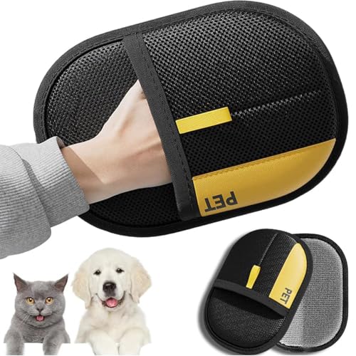 2Pcs Electrostatic Pet Hair Remover Glove, Reusable Cat & Dog Hair Remover for Couch, Furniture, Carpet, Curtain, Upgraded Animal Fur Removal Tool