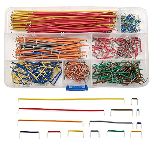 KtbeYTi 560 Piezas Forma de U Jumper Wires 14 Longitud Surtida Cable Protoboard Breadboard Puentes de Alambre Kit, para Conectar y Diseñar Circuitos, con Caja de Almacenamiento Cover