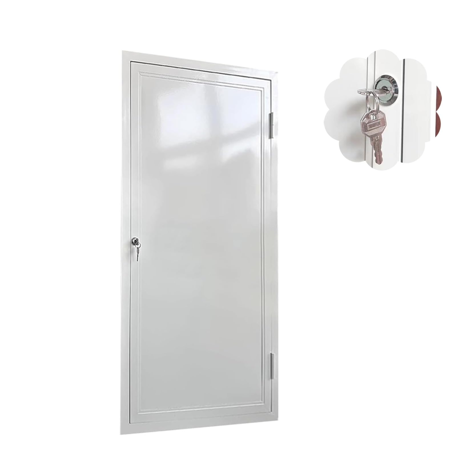 Jievmrs Universal Aluminum Access Panel Door with Lock & Key, Bathroom Plumbing Access Hatch for Kitchen, Heavy-Duty HVAC Inspection Servicing Doors(12x12in/30x30cm)