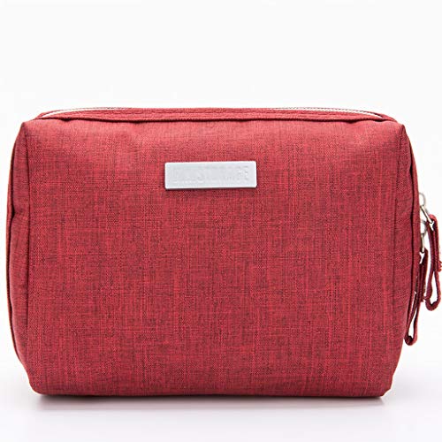 Preisvergleich Produktbild QYLOZ Tragbare Kosmetiktasche Mit Großem Fassungsvermögen Handtaschen for Haushaltsreisepflegeartikel Polyestermaterial Wasserdicht Und Abriebfest Kosmetiktasche (Color : Red)