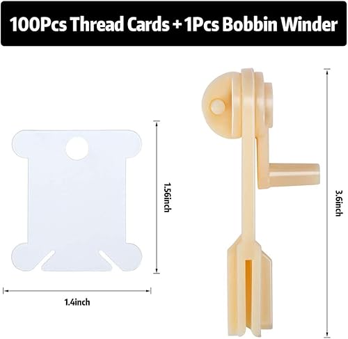 Miniatura 5 de Caja organizadora de hilo de bordar, herramientas con 100 bobinas de hilo de plástico, 1 bobinadora de bobina, 1 extraíble de 24 compartimentos,