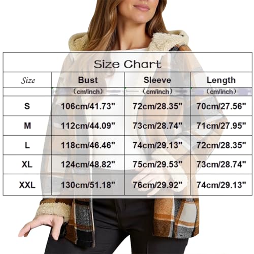 Flannel Jacket Women Casual Long Sleeve Zip Up Plaid Jackets Shacket Sherpa Lined Warm Fall Winter Coats Outwear3