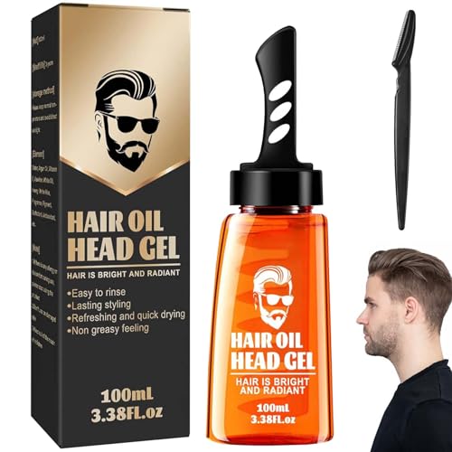 1 Pcs Gomina Hombre Hair Oil Head Gel Cera Pelo Hombre 2 In 1 Hair Wax Gel With Comb Texturizador De Cabello De Larga Duración Refrescante Y De Secado Rápido Fácil De Limpiar Traer Peine