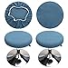 HuaLiSiJi Funda Redonda Taburete, 2 Piezas Funda para Taburete, Elástica Lavable Fácil de Limpiar Suave y Duradera, para Silla de Taburete de Bar 30-40cm (Azul)