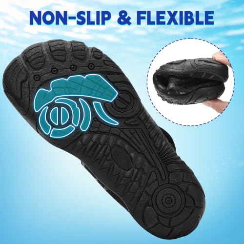 Image of Kids Water Shoes Boys Girls - Wide Toe Box Quick Dry Barefoot Shoes Breathable Non Slip Aqua Athletic Sneakers for Swim Beach Pool Kayak Hiking Sand Walking Travel Essentials (Little Kid /Big Kid)