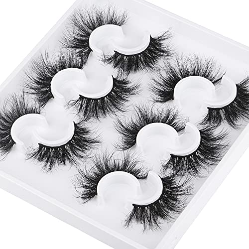 8D Mink Lashes Fluffy 22mm False Eyelashes Dramatic Long Faux Mink Lashes Pack Wispy 6 Pairs Luxury High Volume Thick Fake Eyelashes by Wiwoseo