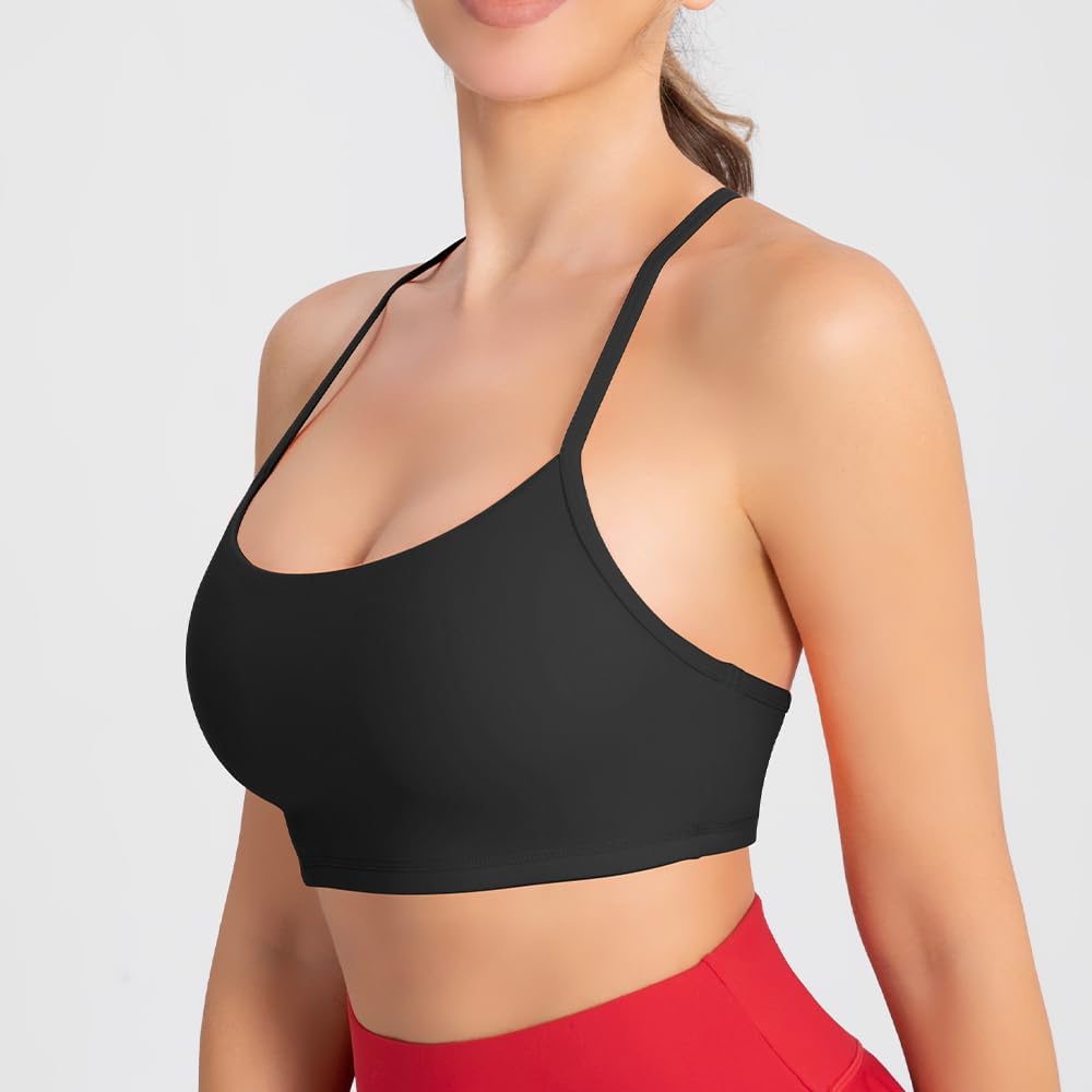 Women's Sports Bra, Medium Support, Padded Wireless Yoga Crop Top, Breathable Workout Top for Fitness, Running - Image 5