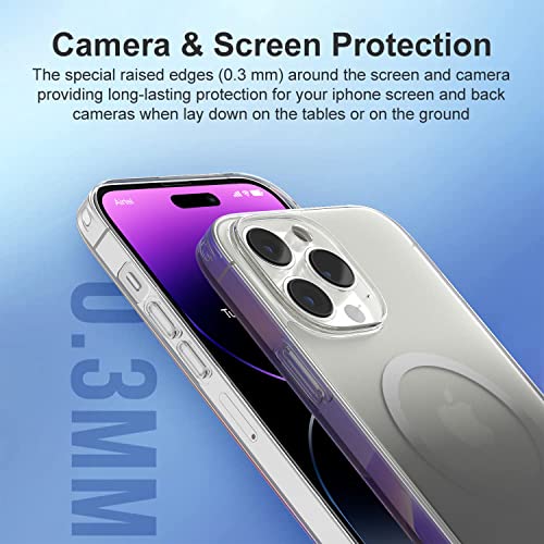 Image of eller sante Zurich MAGPRO Gradient Colored for iPhone 14 Pro Case Cover, Transparent, 6 Feet Drop Protection, Shockproof, Scratch Resistant, Slim, Compatible with MagSafe Back Cover - Grey