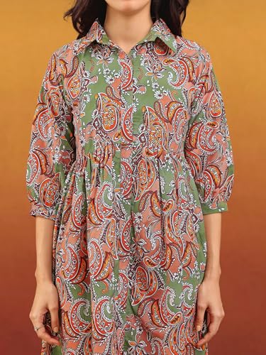 Image of PURVAJA Women's Cotton Dress(Floe-215-218)