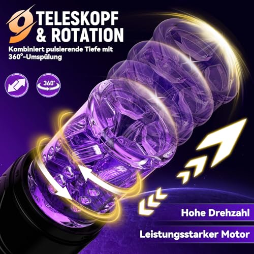 Masturbieren für Männer mit 9 Teleskop 9 Rotation 9 Saugen, Elektrischer Masturbator mit Handyhalterung Blowjob Taschenmuschi für die Männer Elektrisch Sexspielzeug für Männer Solo