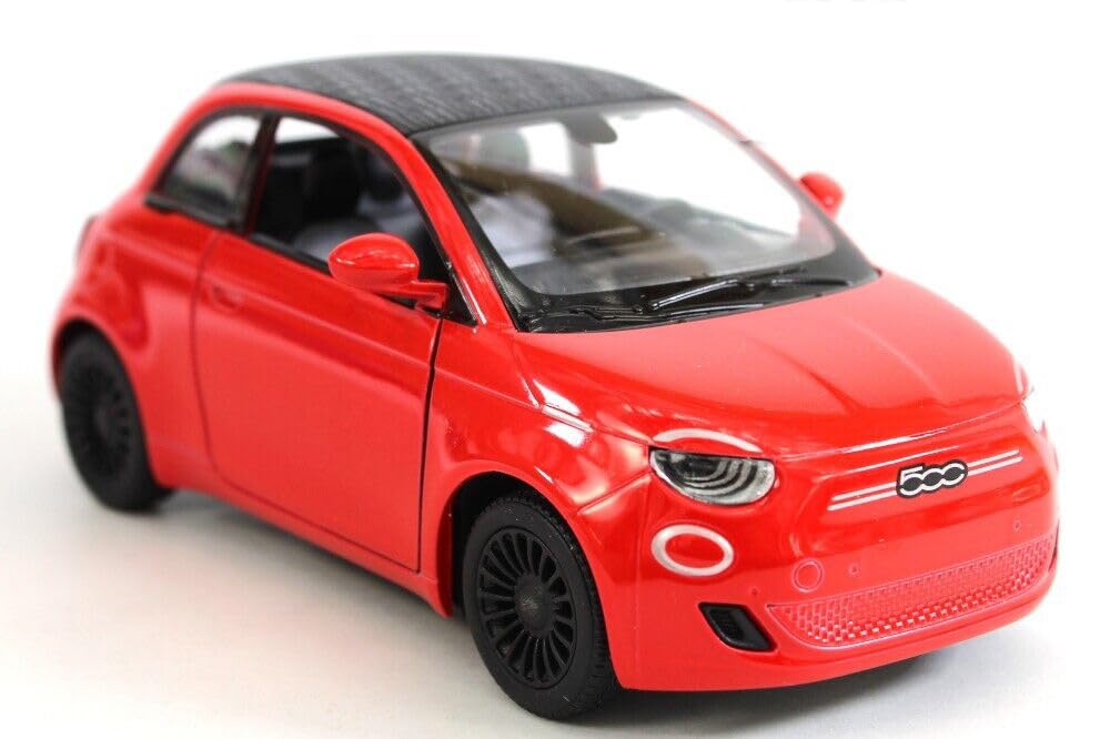 Easy Toys Model Car Compatible with Fiat 500e. Scale Toy Car with Opening Doors. Car modeling. (500 red)