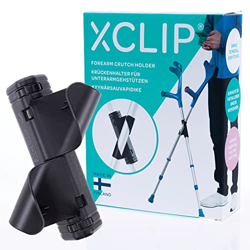 XCLIP - Soporte para muletas para llevar de viaje - Soporte para colocar muletas, andadores, apoyabrazos o bastones - Soporte para muletas para personas mayores