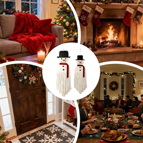 Tapiz colgante navideño de arte moderno: pack de 2 piezas decorativas para el hogar 4