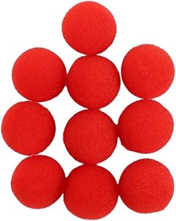 10Pcs Red Sponge Balls Finger Sponge Ball Ball Close-Up Props Toy Classical Comedy Trick Props Magic Kits and Accessories (3.5cm)