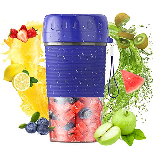 Portable Blender, USB Rechargeable Personal Size Blender for Shakes and Smoothies, Juicer Cup Crushed-ice, Mini Handheld Fruit Juice Mixer For Sports, Office, Travel, Gym and Outdoors with BPA-Free