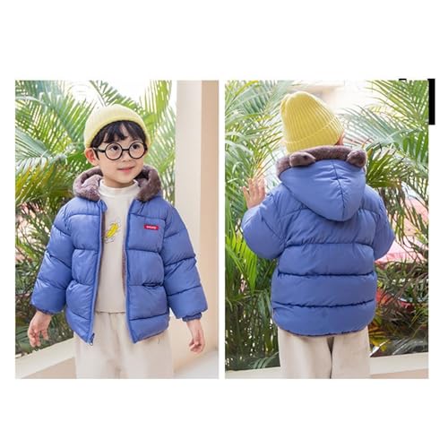 Toddler Boys Girls Winter Coat Bear Ears Hooded Two Wear Thicken Windproof Zipper Warm Jacket Coat Outerwear Clothes4