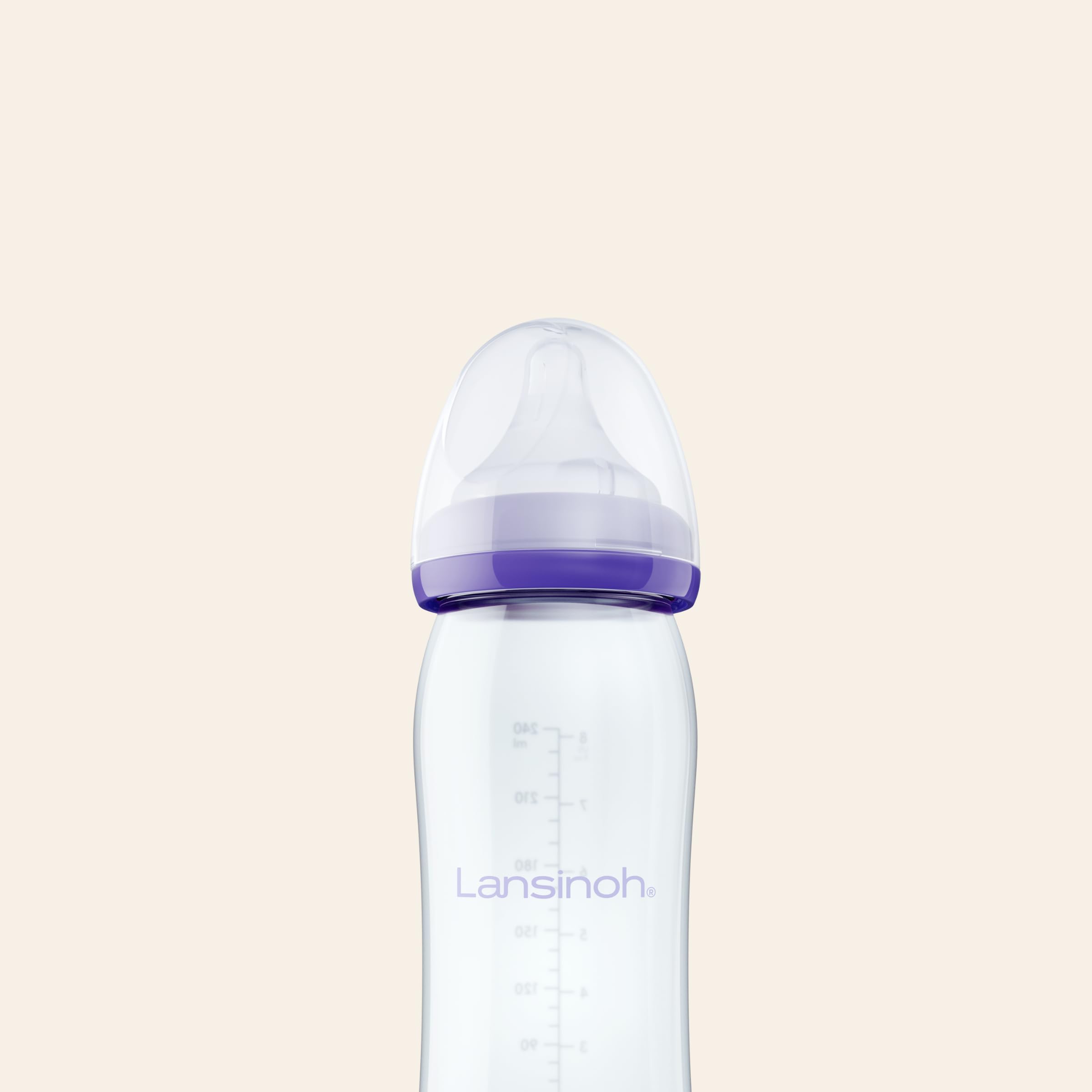 Lansinoh - Biberon Verre NaturalWave® 160 ml - Tétine Souple Inspirée du Sein - Favorise la Prise Naturelle - Anti-Colique & Sans BPA - Compatible Allaitement Mixte - Bébé dès la naissance