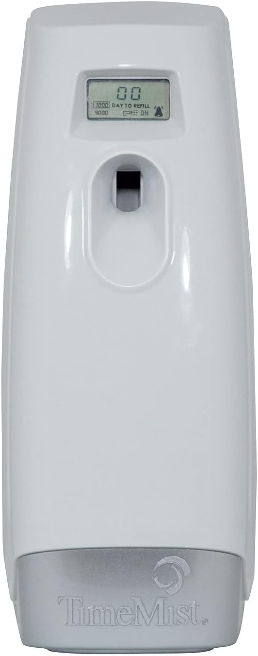 TimeMist 1048502EA Plus Metered Aerosol Fragrance Dispenser, 3.4 x 3.4 x 8 1/4, White