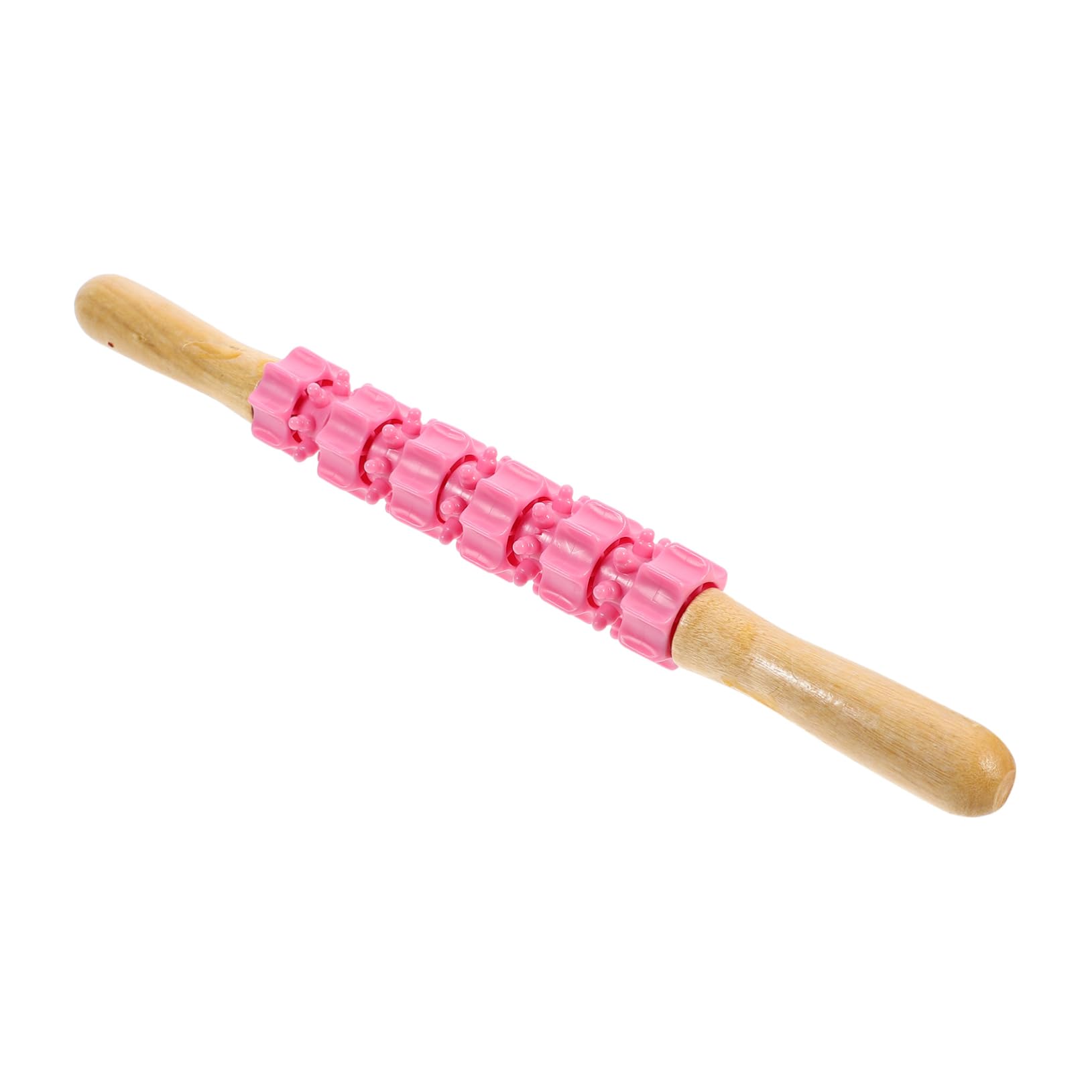 FOMIYES 1pc Scroll Wheel Body Massage Tools Handheld Muscle Roller Point Stick Handheld Massagers Leg Health Massager Pink Fitness Carbon Steel Stick