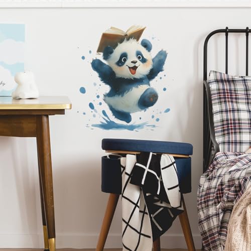 Vinilo decorativo infantil Panda saltarín acuarela miniatura 5