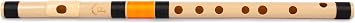 Radhe Flutes | F Natural Left Handed Middle Bansuri | Black & Orange | Tuned With Tanpura A=440Hz | PVC Flute + Hindi & English Flute Lessons