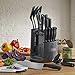 Farberware 30-Piece Spin-and-Store Knife and Kitchen Tool Set with Rotating Storage Caddy, High Carbon-Stainless Steel Kitchen Knives, Razor-Sharp Knife Set, Black