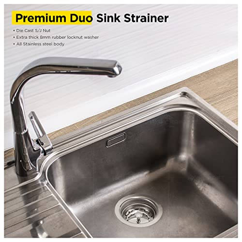 Everflow 7516 Kitchen Sink (3-1/2 Inch) Stainless Steel Drain Assembly With Strainer Basket-And Water Stopper, Single #TOP1