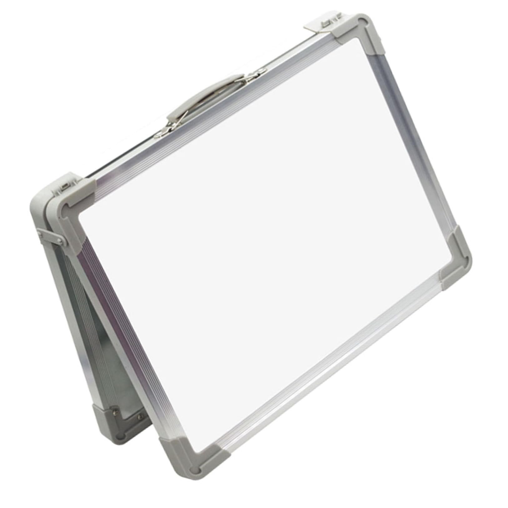 VILLCASE Lavagna Magnetica Pieghevole Bianca Doppia Faccia Portatile in Lega di Alluminio e Abs per Scuola e Ufficio, Lavagnetta Cancellabile Mini per Disegno e Scrittura