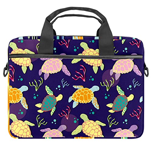 Maletín bandolera de portátil 13 a 14.5 pulgadas con estampado multicolor de tortuga marina