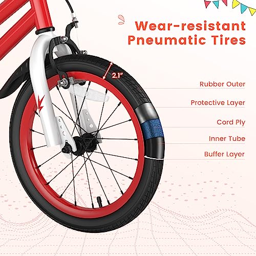 Image of BABY JOY Kids Bike, 12 14 16 18 Inch Boys Girls Bike for 3-8 Years w /Training Wheels, 20 Inch Children Bicycle for 8+ Teens w /Kickstand, Handbrake, Coaster Brake & Removable Basket, Sporty Bicycle