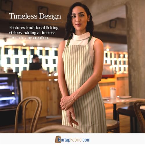 Premium Olive Striped Ticking Fabric – 54" Wide 100% Cotton for Upholstery, Quilting, and Home Décor Projects – Made in the USA 8 Premium Olive Striped Ticking Fabric – 54" Wide 100% Cotton for Upholstery, Quilting, and Home Décor Projects – Made in the USA - Image 7