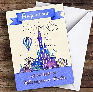 Surprise We are Going to Disneyland Paris Metallic Blue Personalised Card