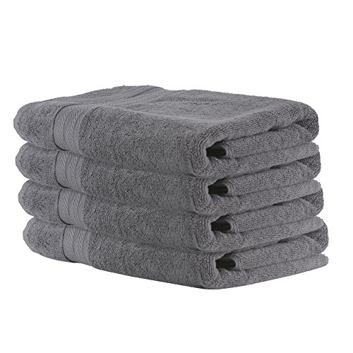 Image of FRESH FROM LOOM 500 GSM Towels for Bath | Ultra-Premium 100% Pure Cotton| Quick Dry Towel Set for Men & Women | Skin Friendly & Hypoallergenic | Water Absorber (27 x 54 Inch | Grey) 4pc