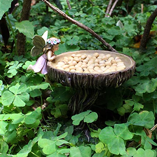 Outdoor Bird Bath Feeder Standing, Resin Bird Bath Bowl Tray For Inside, Animal Girl Hummingbird Feeders Statue Decor For Garden Lawn Patio Yard Ornament Bird Lovers Gifts #TOP3