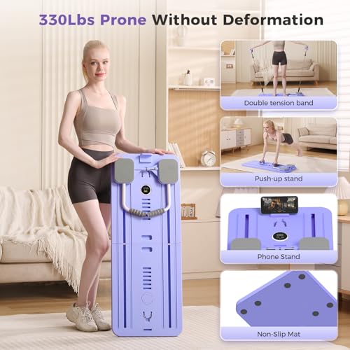 Portable Pilates Reformer Machine for Home Gym - Auto-Rebound Pilates Board with Abdominal Core Trainer & Full Body Workout | Professional Pilates Equipment for Men/Women - Image 7