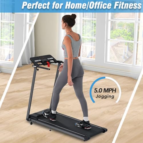 Image of New Folding Pad Treadmill for Home Office -2.5HP with Incline 0.5-7.5MPH 265LBS Capacity for Walking Running