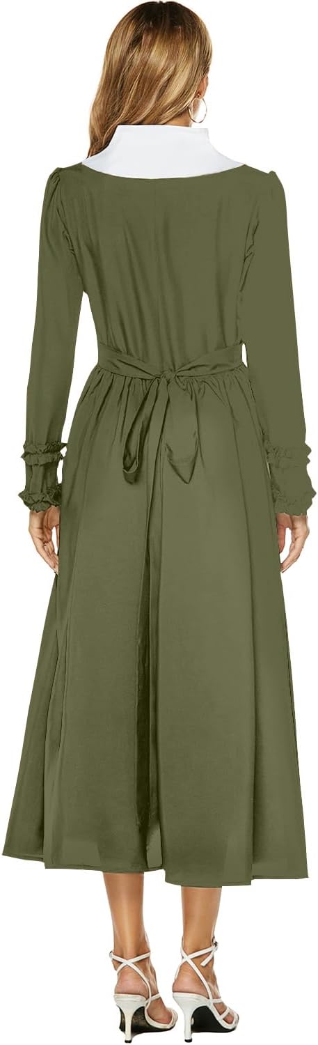 Abaowedding Colonial Dress for Women Pioneer Costume Modest Prairie Colonial Civil War Dress - Image 8