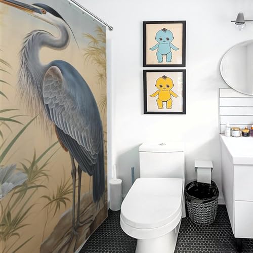 Rideau de douche crane tissu lavable 152x183cm polyester étanche - 3