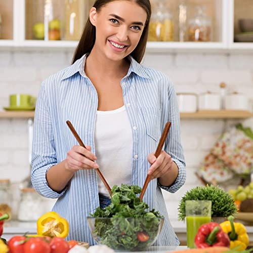 6 Pieces Wooden Long Spoons Long Handle Round Spoons Korean Style Soup Spoons For Soup Cooking Mixing Stirring Kitchen Tools Utensils, 10.9 Inch (Brown) #TOP5